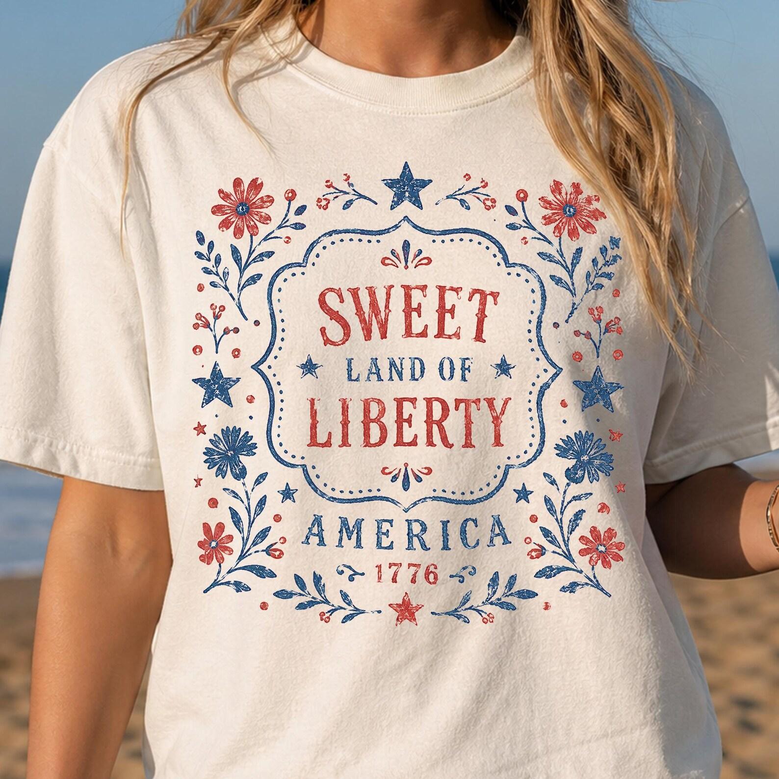Liberty USA 1776-2026 Shirt, Comfort Colors 4th July T shirt, Sweet Liberty USA Tee, America est 1776 Women Tee L