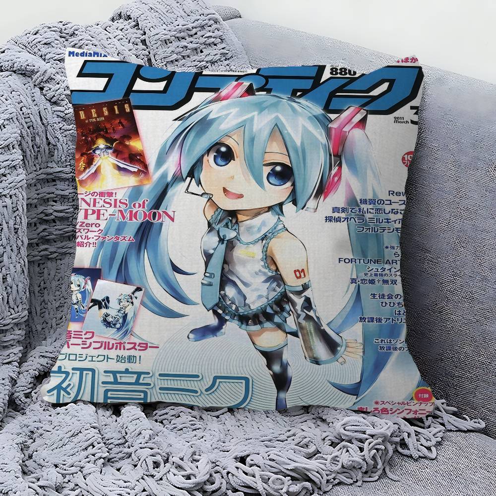 Anime HHatsunes MMikU Cushion Cover Inches Farmhouse Decor Home Throw Pillow Covers For Couch Decorations