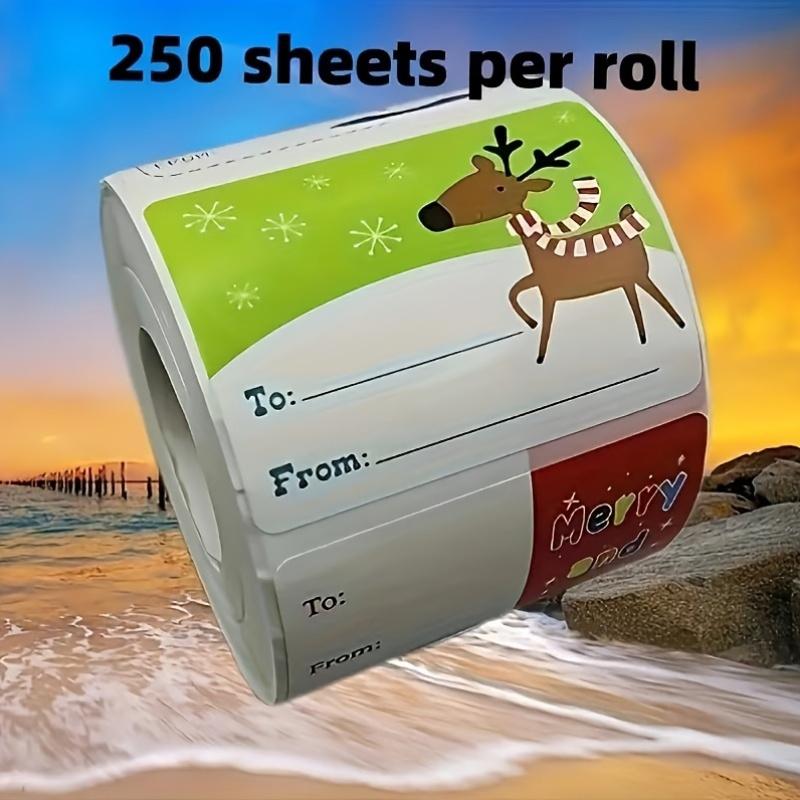 250pcs Merry Christmas Stickers Tags - Festive Paper Tag-For Party Envelop Stationery Cards Label Gift Sealing Stickers