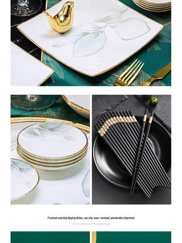 Luxus Keramik Geschirrset: Schüsseln, Teller und Essstäbchen - Perfektes Einzugsgeschenk