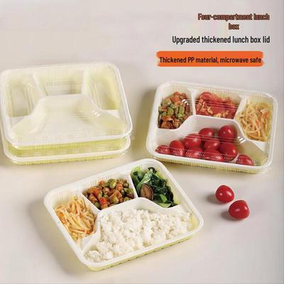 Disposable Wooden 4-Compartment Meal Prep Containers