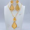 Dubai Copper Alloy Set Niche Women's 24K Pentagram Pendant Necklace Earrings Wedding Party African Jewelry