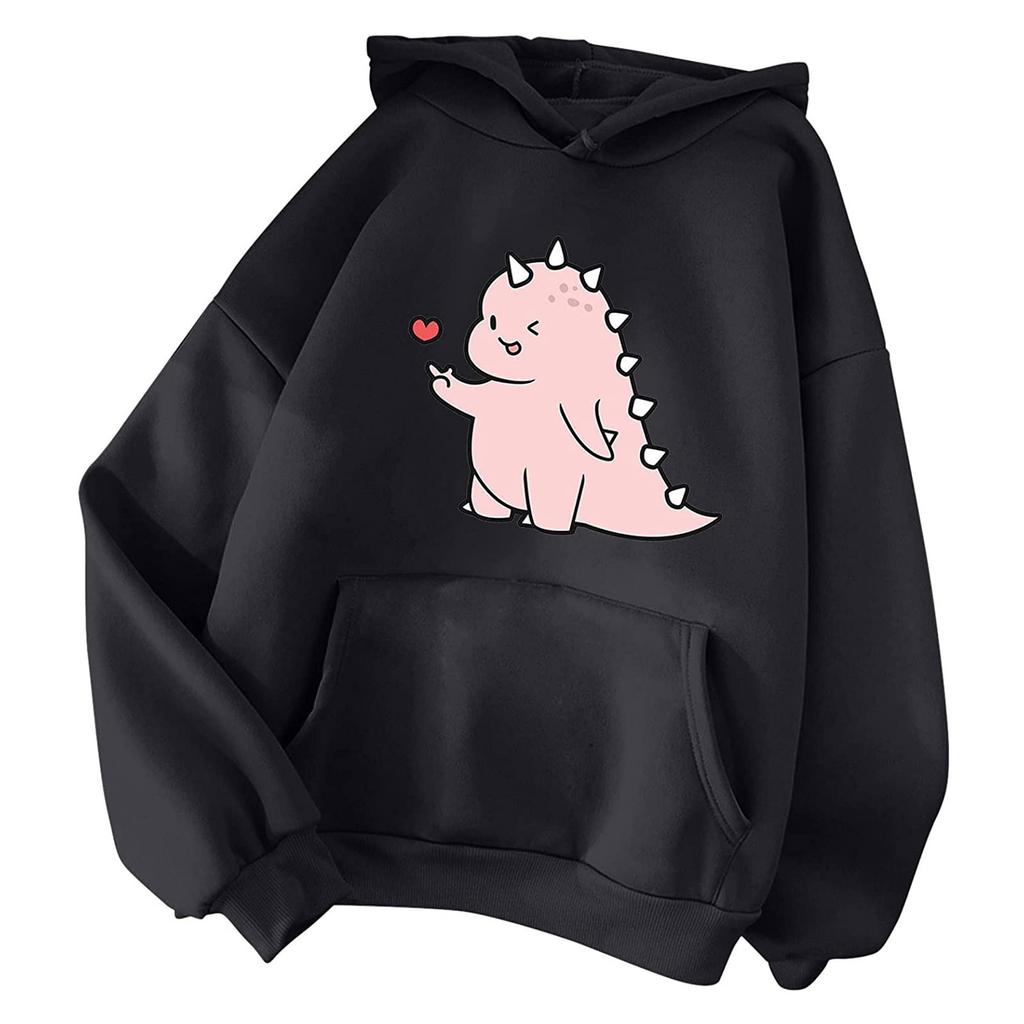 Dámská móda Ležérní Zábavný potisk mikina s kapucí Volný pulovr Sportovní topy