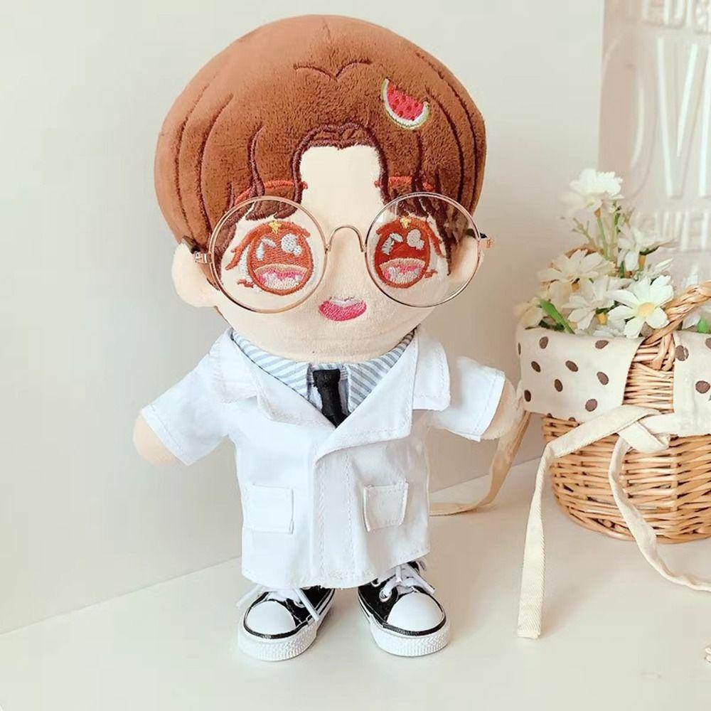 20cm Cotton Uniform Suit Plush Doll Pants Tops Doll White Coat Clothes for Idol Dolls Fashion Doctor Surgical Clothing