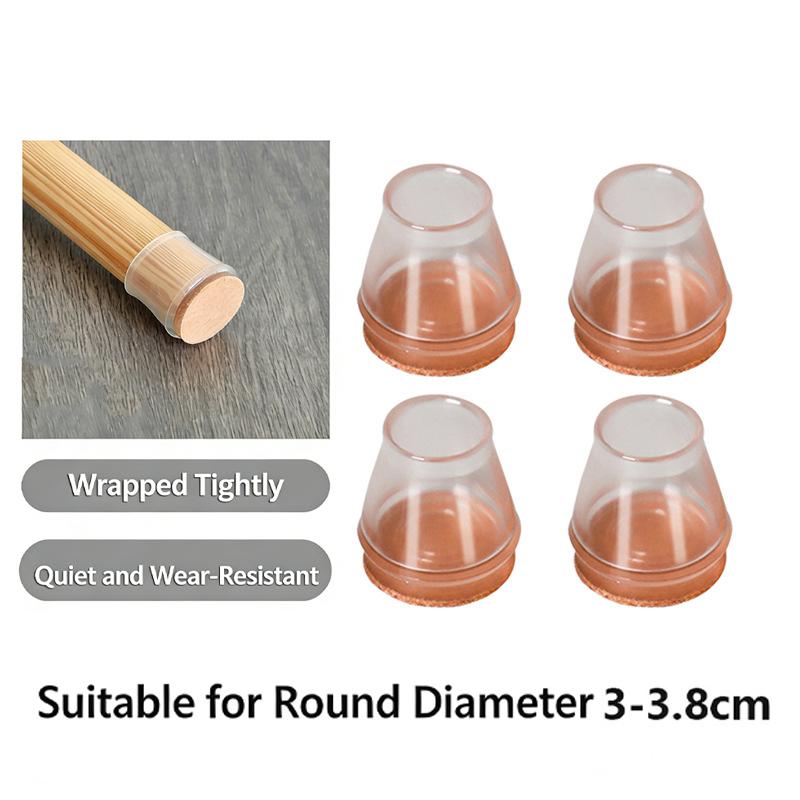 4/12/16Pcs Table Chair Leg Floor Protectors Furniture Pads with Felt Hardwood Floors Furniture Sliders Chairs Silicone Leg Caps