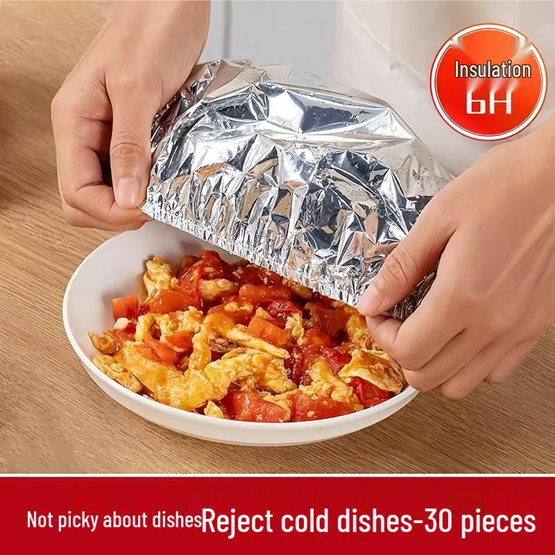 High Temp Resistant Aluminum Foil Cling Film for Food Insulation & Freshness, Thickened Universal Sleeve