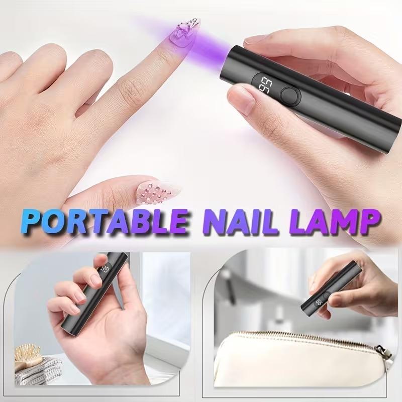 Mini UV LED Nail Lamp Portable Rechargeable Handheld Gel Nail Dryer Fast Curing Lightweight Design for Home Manicure