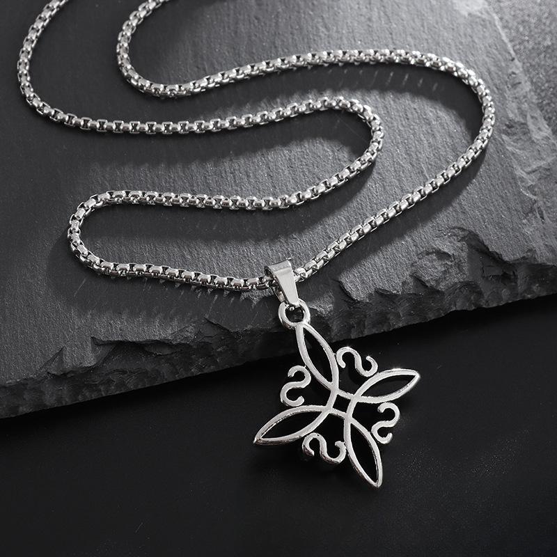 Simple and Versatile Stainless Steel Square Celtic Knot Pendant Necklace