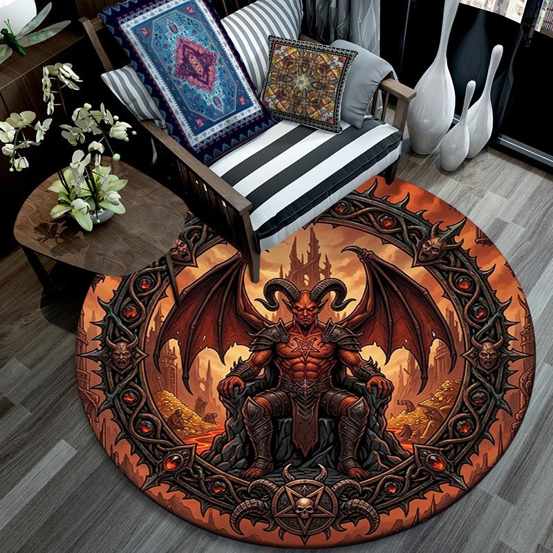 Demon Throne Hell Round Area Rug Under Office Chairs Bedroom Living Room Home Decor