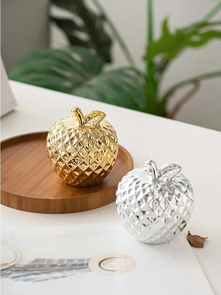 Minimalist Simple Desktop Ornament Apple Ceramic Statue Collection Centerpiece Fireplace Desk Cabinet Figurin Decoration Crafts