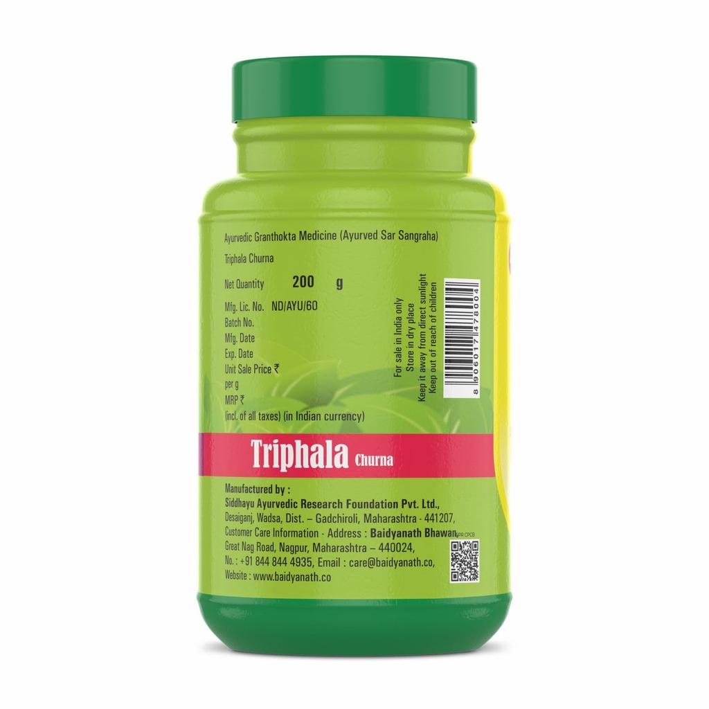 Baidyanath Asli Ayurved Triphala Churna 200g Pack of 1 | Herbal Digestive Support & Gentle Detox