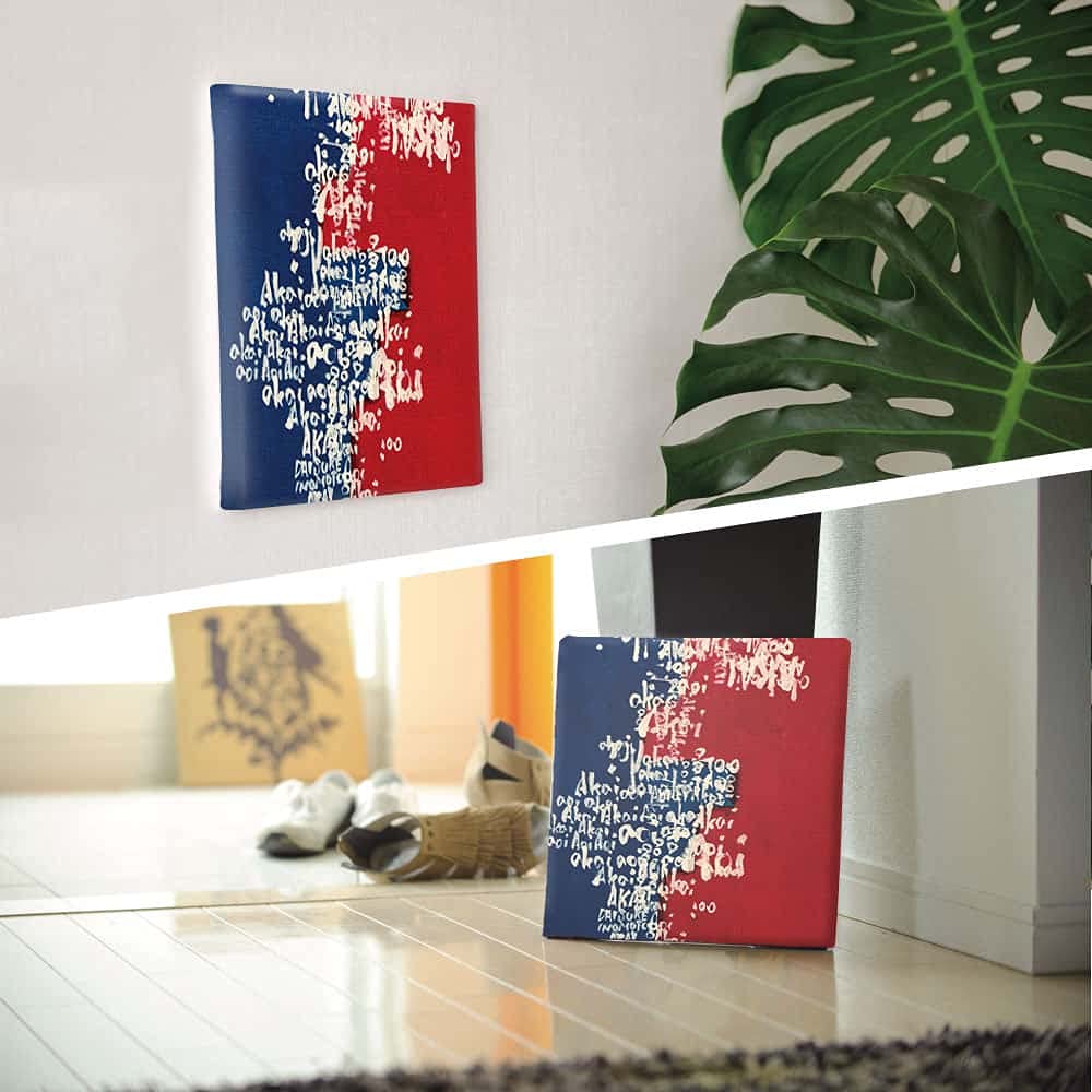 Art Deli Blue And Red Fabric Wall Art Panel, 57 x 57 cm