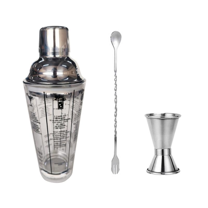 Elegant 400ml Cocktails Mixing Set Shaker Set Including Large Shaker Stirrer and Measuring Cup for Parties