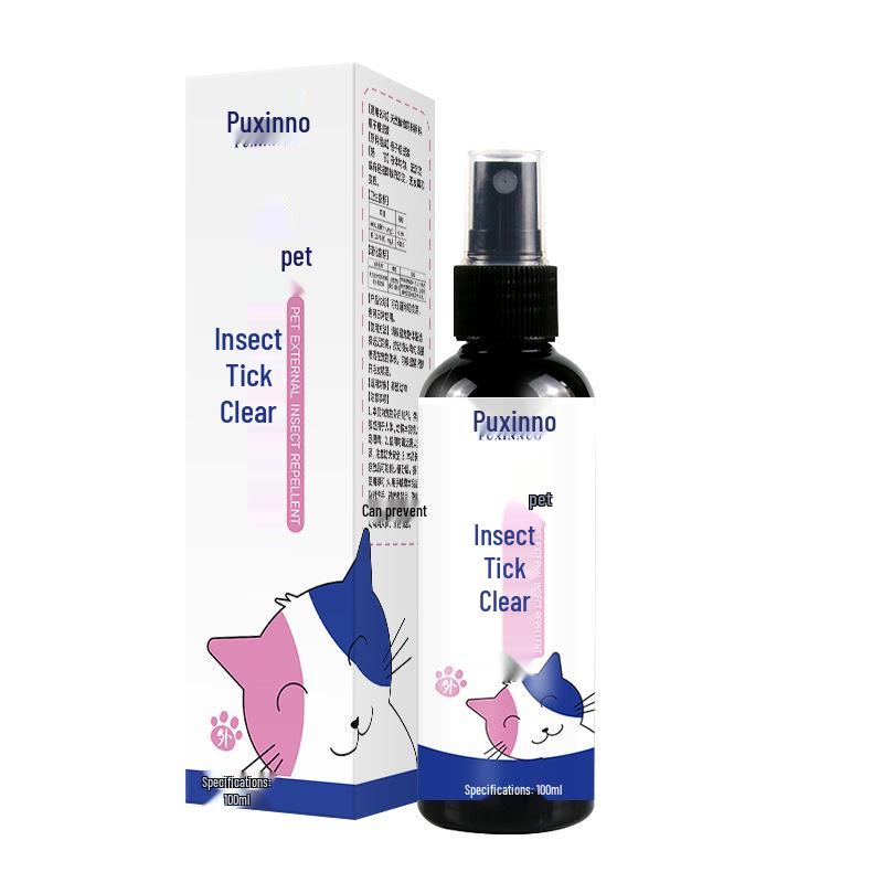 Puxinno 100ml Antibacterial Insect Repellent Spray for Cats & Dogs: Ectoparasitic, Tick, and Flea Remover