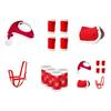 1/4/7Pcs Horse Christmas Costumes Red Santa Hat Horse Saddle Pad Leg Wraps Decoration Accessories