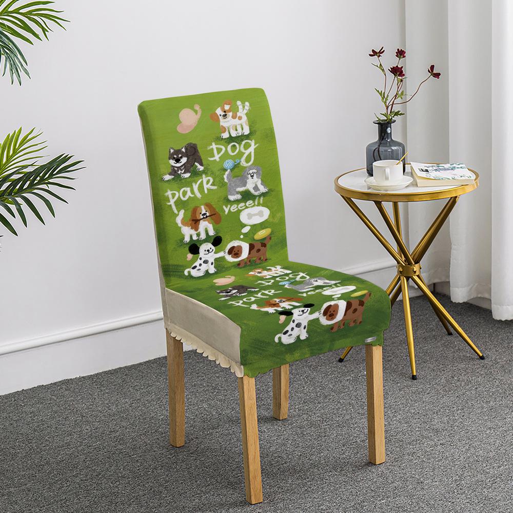 Cartoon Ausflug Welpen Stuhlset Esstischdecke Haushalts Sitzbezug Stuhlkissen Elastisch Niedlich All-inclusive Neues Modell
