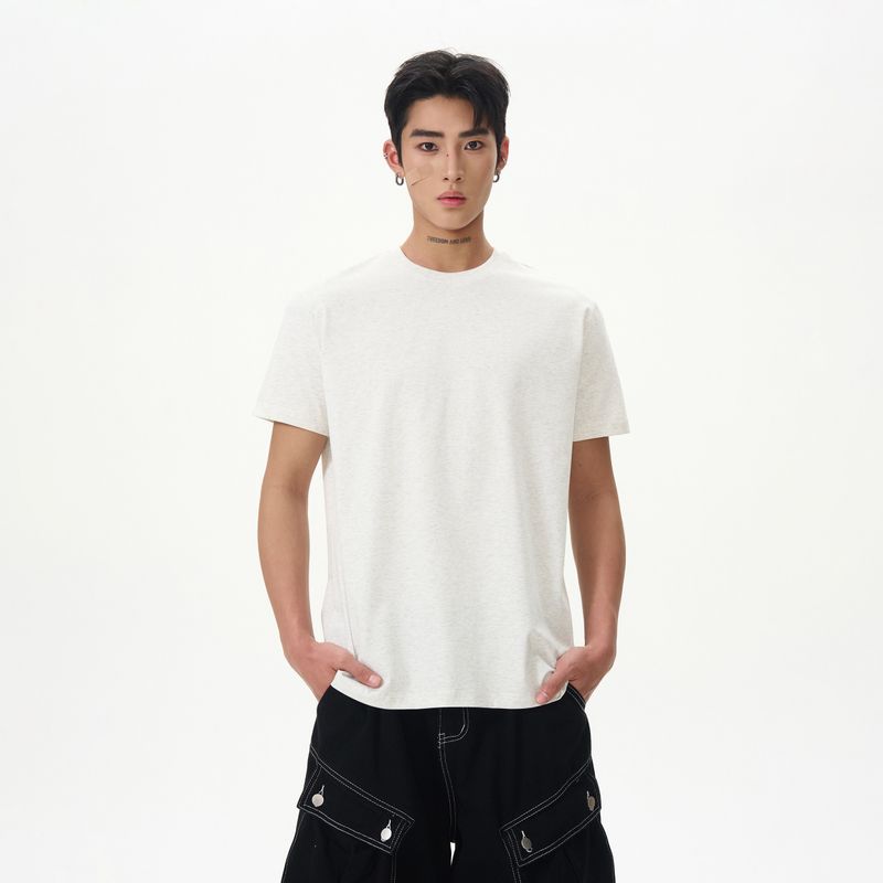 Kisko American Retro Basic Solid Color Casual Cool Short-Sleeve T-Shirt for Men and Women, Summer Commuting Loose Inner Top