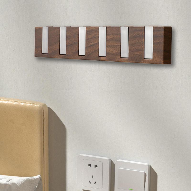 Key Hooks For Wall Coat Hanger Wood Grain Piano Keys No-Drill Bag Holder Wall Decor For Laundry Bedroom Dorm Garage Entryway RV