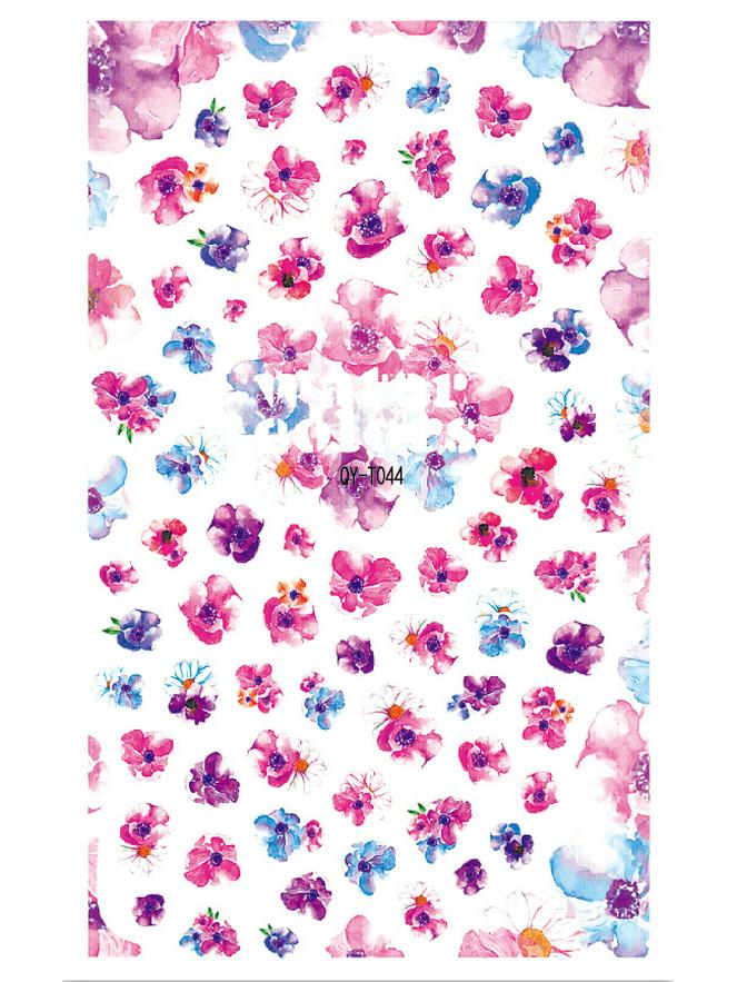 3D Waterproof Self-Adhesive Flower Nail Stickers: Spring Peach, Rose, Cherry Blossom Decals