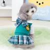 Preppy Style Dogs Clothes Dog Couples Dress Dog T-Shirt Skirt For Puppy Kitten Clothing Poodle Chihuahua Costumes Pet Apparel