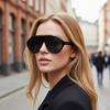 Fashionable Large-frame Pilot Sunglasses With Sun Protection And Retro Vibe-blocking Uv Protection Glasses 3084