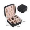 Portable Leather Jewelry Storage Box - Travel Organizer for Earrings, Necklace & Ring