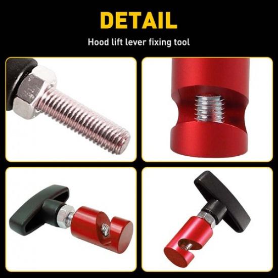 Car Lift Support Clamp Hood Holder Strut Clamp Support Tool Durable Aluminum Red