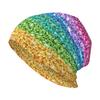 Rainbow Rhinestone Print Warm and Soft Knitted Cap Lightweight Casual Cap Loose Chemotherapy Cap Cancer Patient Headwear Gift