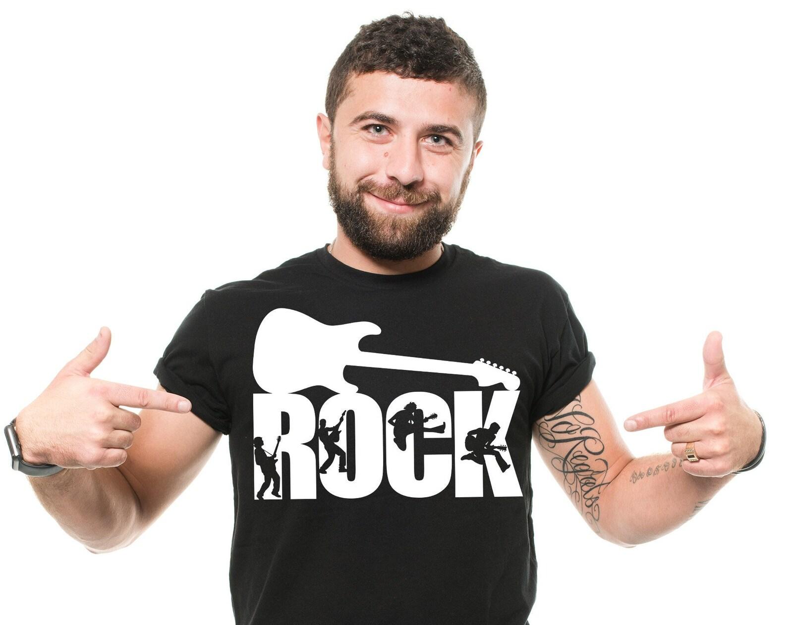 Rock Guitar T-Shirt: Music Band Graphic Tee S