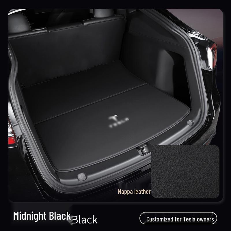 Tesla Model Y/3 Front & Rear Trunk Mats - Leather Style, Full Coverage, Refresh Version