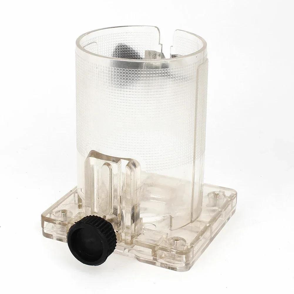 1 pièce Couvercle de défonceuse Couvercle de défonceuse Base transparente en plastique Assemblage de protection avec poignée rotative Pour machine à défoncer 3701 3703