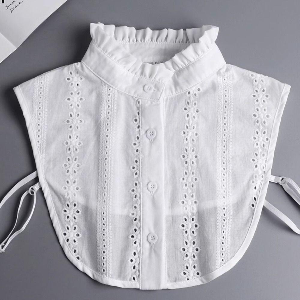 Jacquard Detachable Fake Collar White Adjustable Neckline False Blouse Collar  Clothes Decoration