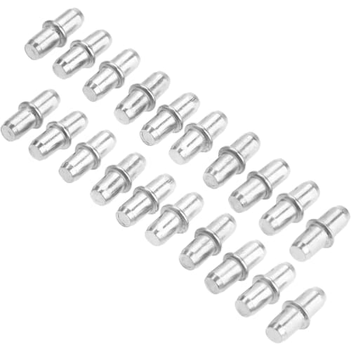 Set of 20 Shelf Support Dowels, 5mm, Insert Type, Shelf Support Pins, Shelf Supports for Bookshelves, Furniture Fixing, Shelf Support Parts, Metal Sh