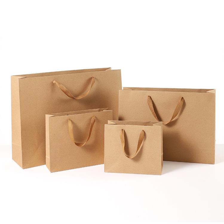Horizontal Kraft Paper Gift Handbag for Clothing