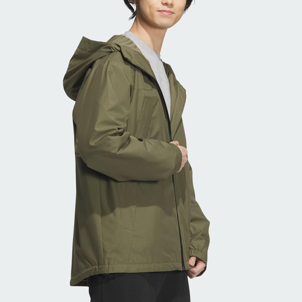 Adidas Woven Jacket Reflective Stripes Sports Casual Hooded Jacket Men Jackets Rock-Olive-Green JF0964