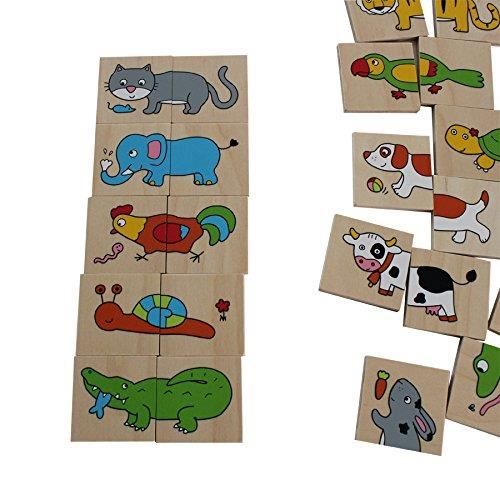 Puzzle en bois - beleduc - match et mix - animaux - pour enfant de 3 ans et plus