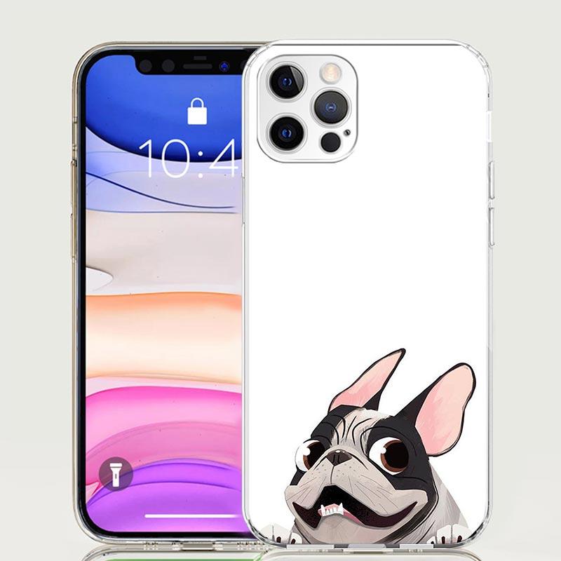 Pug Dog French Bulldog Case Phone Cover for Apple iphone 16 15 14 13 12 Mini 11 Pro Max 16E X XS XR 7 Plus 8 + SE 2020 Trend Fun