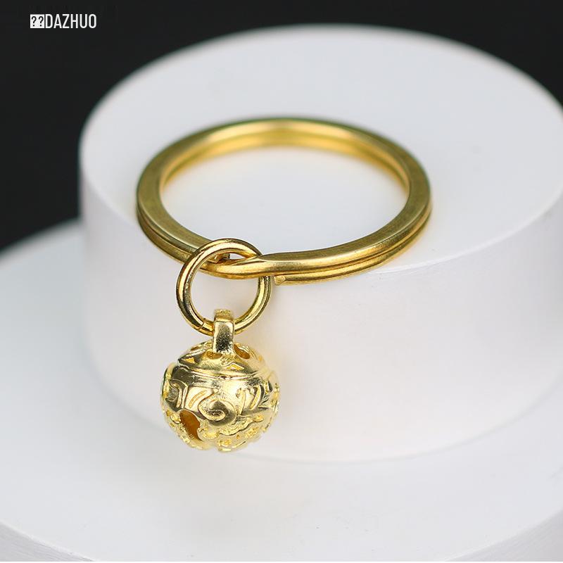 Pure Copper Small Bell Pendant - Creative Pet Accessory, Key Chain, or Bag Charm