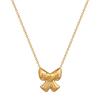 Bow Love Personality Minimalist Stove Real Gold Necklace Female Collarbone Chain