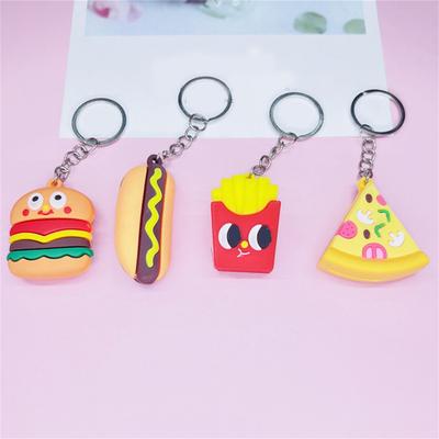 Yousheng Simulation Food Car Keychain Colorful Lovely Backpack Ornament Creative Cartoon King Ring Holder for Daily Use