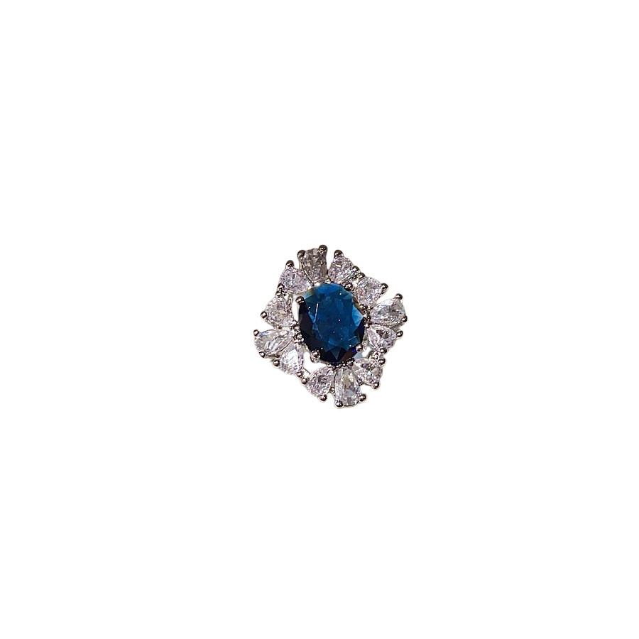 Geometric Oval Zircon Open Ring For Women Elegant Fashion Jewelry