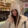 Korean Style Big Head Size Lei Feng Hat for Women Autumn and Winter Plush Warm Ear Protection Knitted Hat Big Face Small Woolen Hat