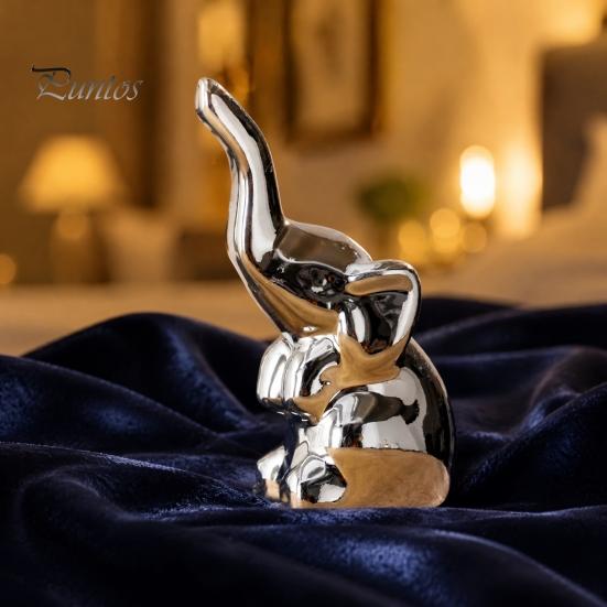 Contemporary Interior Decor Nordic Minimalist Ceramic Ornaments, Abstract Bear/Cat/Elephant/Cactus Sculpture Tabletop for Elegant Table Centerpieces