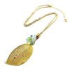 Les Trésors De Lily [P3578] - Multicolored Golden 'Gold Leaf' Designer Necklace