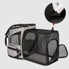 Zaino Trasportino per Animali Espandibile Per Gatti Cani Sotto i 18 Lb | Zaino Trasportino Gatto in Rete Traspirante | Zaino Pieghevole per Cani