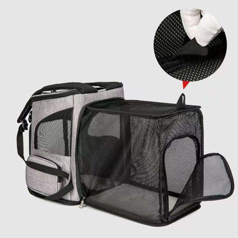 Zaino Trasportino per Animali Espandibile Per Gatti Cani Sotto i 18 Lb | Zaino Trasportino Gatto in Rete Traspirante | Zaino Pieghevole per Cani
