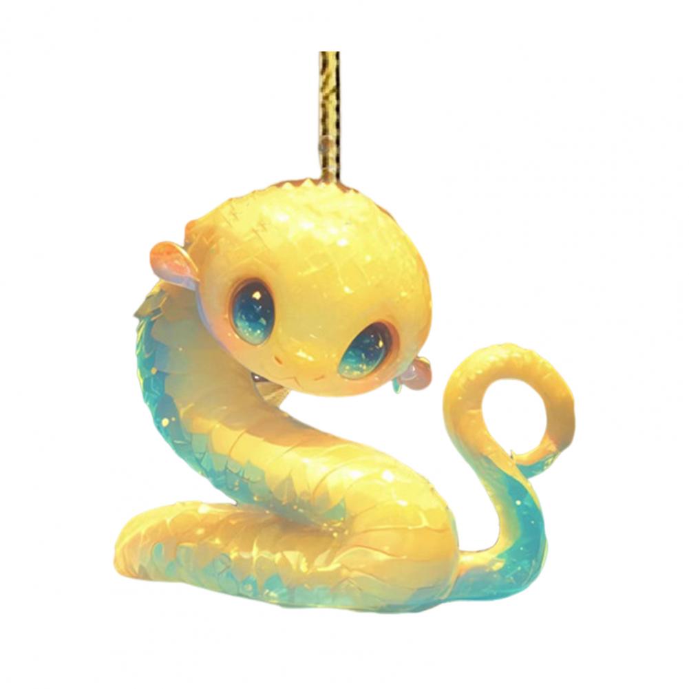 Cartoon-Schlangen-Anhänger, 2D, flaches Acryl, Weihnachtsornament, Schlange, hängende Dekoration für Weihnachtsbaum, Türen, Fenster, Neujahrsdeko