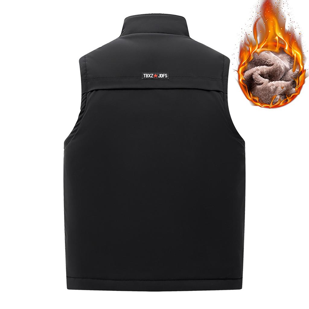 Men Casual Winter Warm Zipper Sleeveless Vest Jacket Coat Outwear Tops