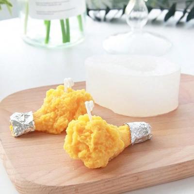 1PC 3D Simulation Fried Chicken Thighs, Aromatherapy, Plaster, Candles, Handmade Soap DIY Materials, Baking Silicone Molds, Suitable For Baking, DIY