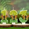 3D Creative Funny Birthday Candles 0-9 Number Green Butterfly Cake Candles Soywax Glitter Birthday Party Cake Topper Decoration